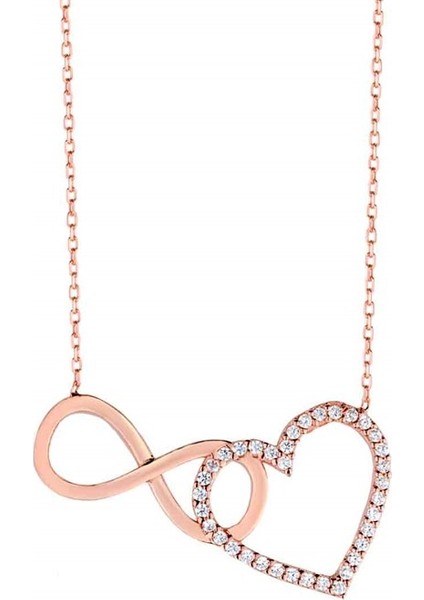 Kalpli Sonsuzluk Tasarım Gümüş Kadın Kolye