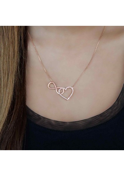 Kalpli Sonsuzluk Tasarım Gümüş Kadın Kolye fiyatları