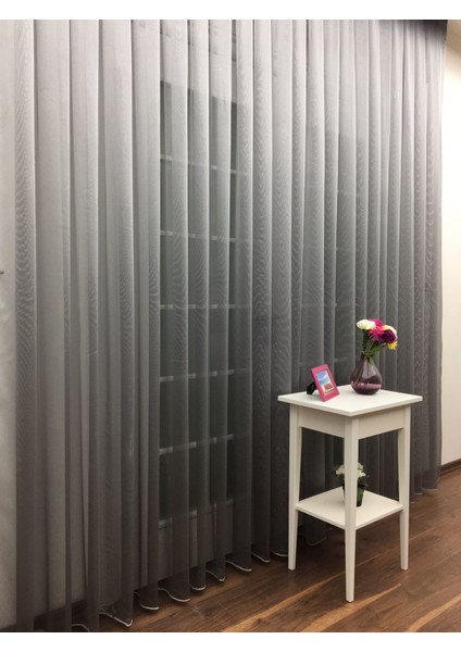 Gri Armür Dokuma Düz Tül Perde 200 x 260 Seyrek Pile 1/2 fiyatları