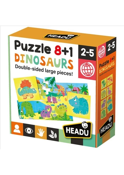 HEADU PUZZLE 8+1 DINOSAURS (2-5 YAŞ)