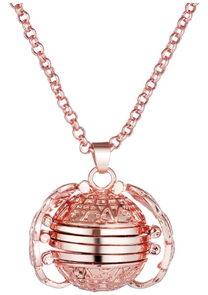 Rose Içi Açılan 4 Resim Koyulan Kadın Kolye EF92RS