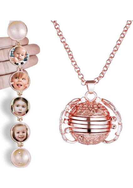 Rose Içi Açılan 4 Resim Koyulan Kadın Kolye EF92RS fiyatları