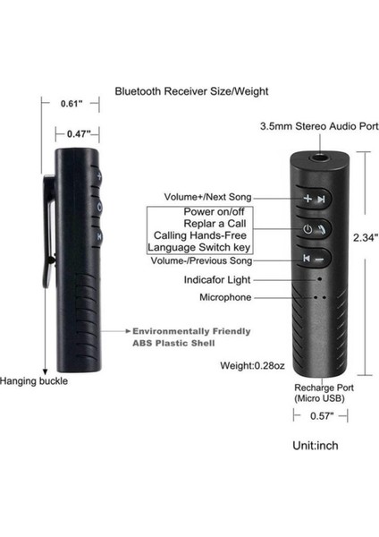 Bluetooth Aux Araç Kiti Siyah indirimleri