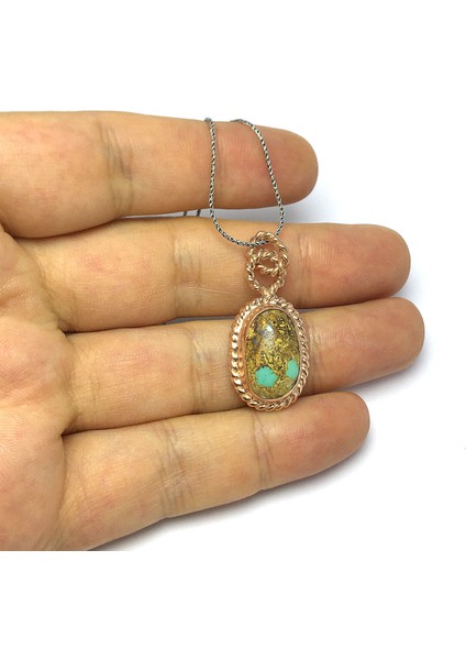 Firuze Taşlı El Işçiliği Bayan Gümüş Kolye fiyatları