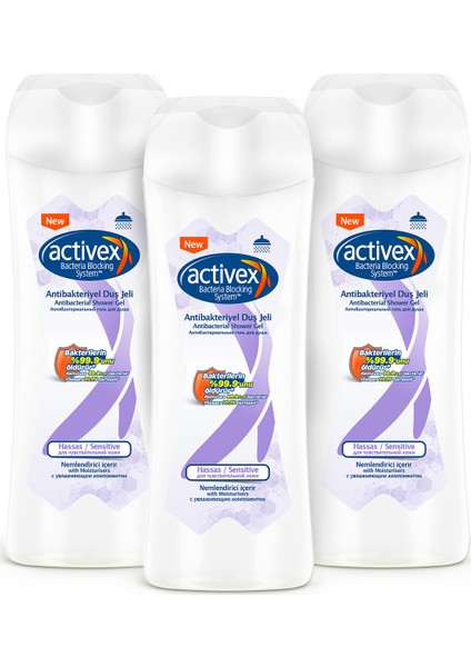 Antibakteriyel Duş Jeli Hassas 3x450 ml
