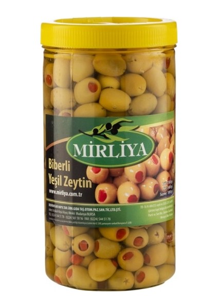 Biber Dolgulu Yeşil Zeytin 1 kg