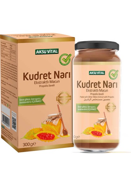 Aksu Vital  Propolisli Kudret Narı Macunu Premium 300 gr Ilave Glikoz Koruyucu Renklendirici Içermez