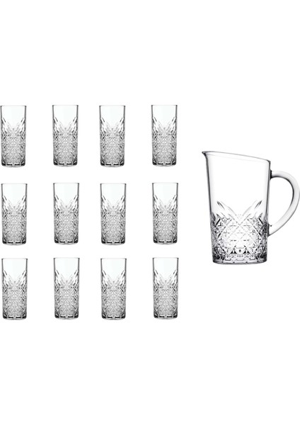 Timeless Rakı/Limonata Bardak Sürahi Seti 13 Parça