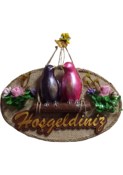 Aile Kuş Hoşgeldiniz Kapı Süsü