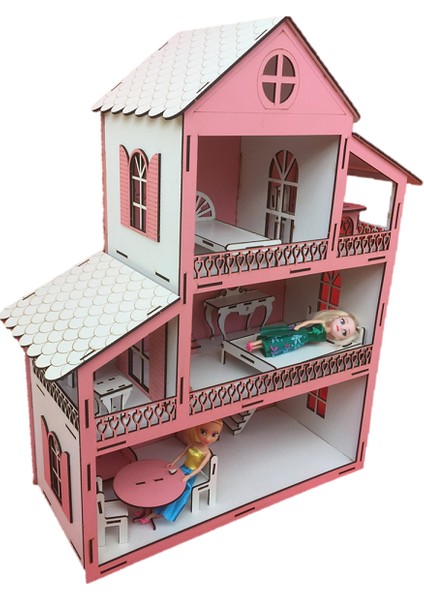 14 Parça Eşyalı Ahşap Oyun Evi