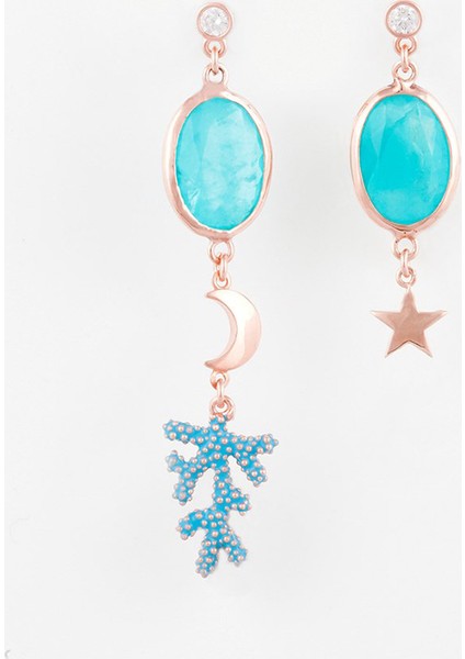 Akumarin Taşlı Gümüş Kadın Küpe