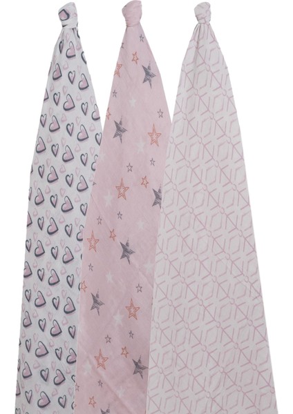 3'lü Örtü Pembe Yıldız - Pembe Çöp Adam - Kalp 3003-04 fiyatları