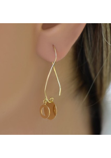 14k Sallantılı Sarı Altın Küpe