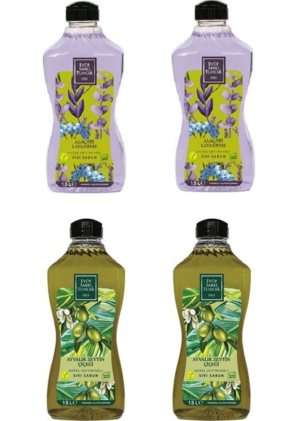 Sıvı Sabun Seti - Ayvalık Zeytin Çiçeği 2 Adet + Alaçatı Lavantası 2 Adet