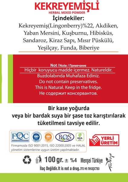 Kekreyemişli Herbal Mixed Powder 4000 mg x 25 Saşe