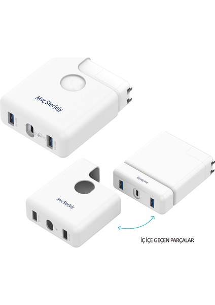 USB Çoğaltıcı Çoklayıcı USB-C Şarj Aleti Kılıfı 2xUSB3.0 USB-C 61W A1718 USB-C 87W A1719