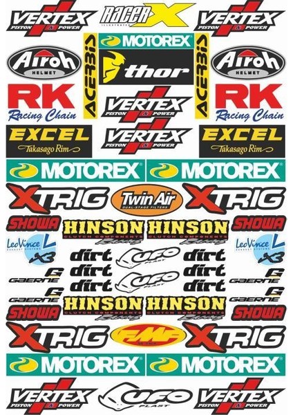 Motosiklet Sponsor Sticker Seti (F)