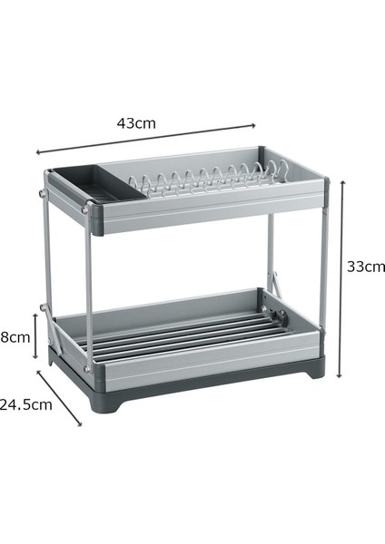 Bianka Bulaşıklık Katlanabilir 2 Katlı Alüminyum