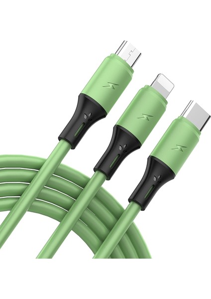 Mars 1.2 Metre 3 Uçlu (Micro USB, Type-C, Iphone) Şarj Kablosu