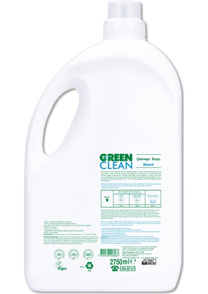 U Green Clean Bitkisel Çamaşır Suyu 2750 ml