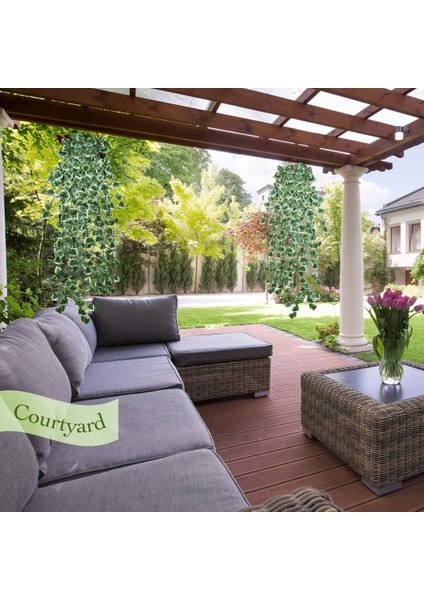 Yapay Sarmaşık 9 Dal Yeşil Beyaz Hedera Yapay Çiçek fırsatları