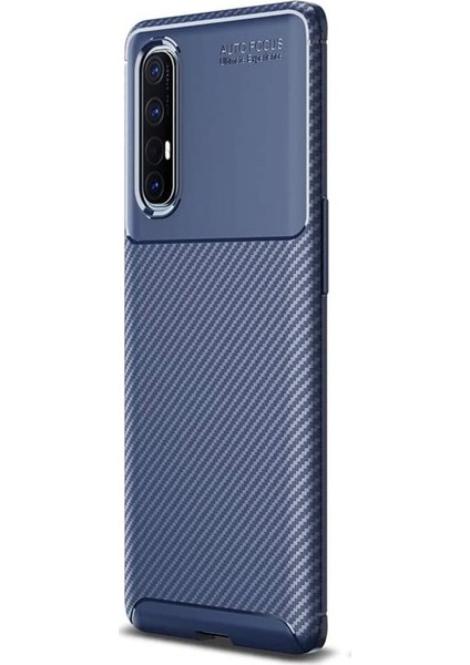 Case Street Oppo Reno 3 Pro Kılıf Negro Karbon Dizayn Silikon Lacivert