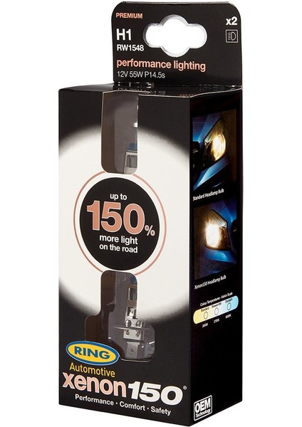 H1 %150 Fazla Işık +80 m Görüş Mesafesi Xenon150 (İkili Set)
