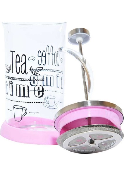 Cam Pembe Silikonlu French Press 600 ml Bitki Çayı Demleme fiyatları