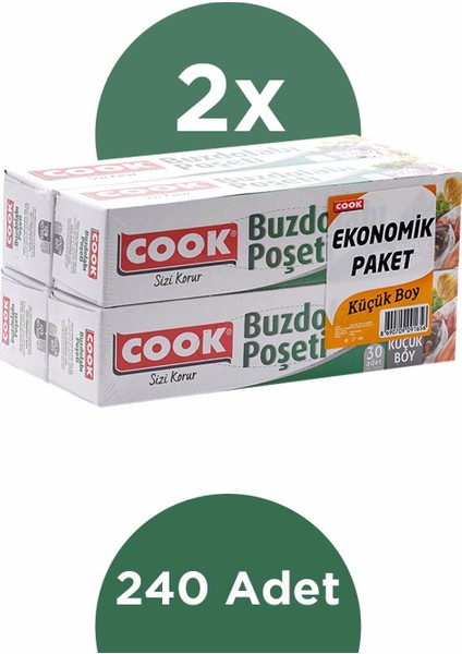 Buzdolabı Poşeti 3+1 Küçük Boy 20 x 30 cm Ekonomik 2'li Paket