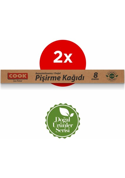 Doğal Pişirme Kağıdı 37 cm x 8 M 2'li Paket