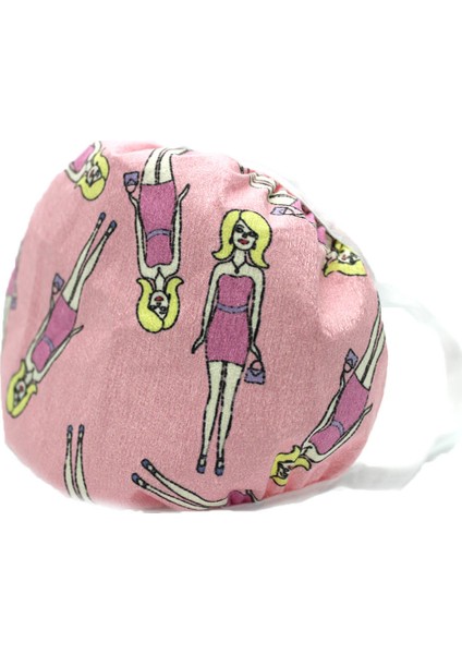 Çocuk Mikrofilament Nano Bez Maske 5 Adet Barbie Desen