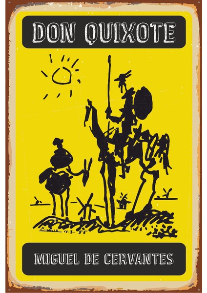 Donkişot Retro Vintage Ahşap Poster