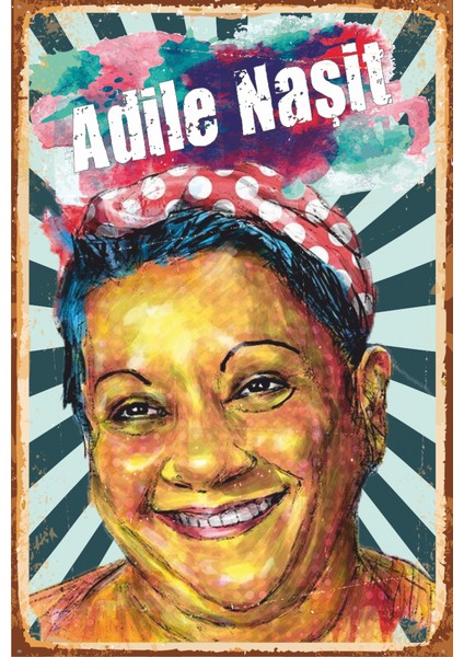 Adile Naşit Yeşilçam Retro Vintage Ahşap Poster