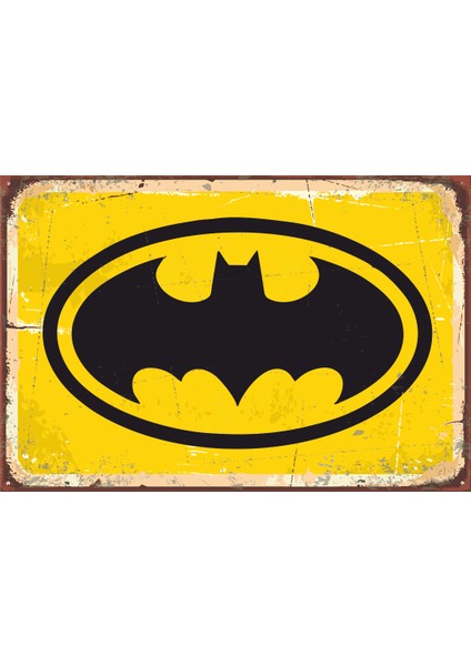 Batman Logo Retro Vintage Ahşap Poster