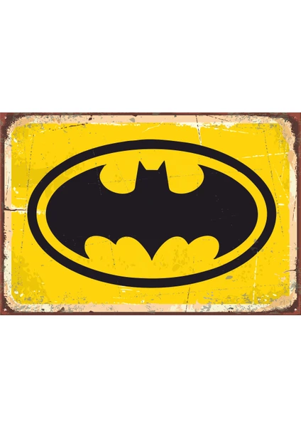 Hayat Poster Batman Logo Retro Vintage Ahşap Poster