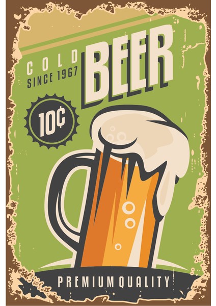 Soğul Bira Retro Vintage Ahşap Poster