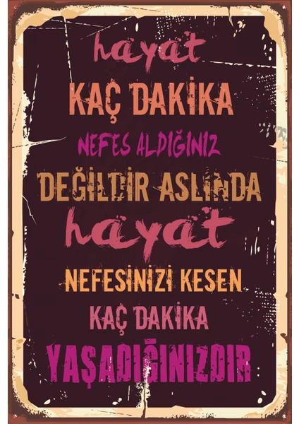 Hayat Poster Duvar Yazıları 1 Retro Vintage Ahşap Poster