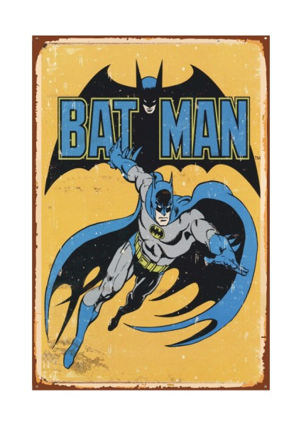 Batman Retro Vintage Ahşap Poster