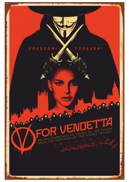 For Vendetta Retro Vintage Ahşap Poster