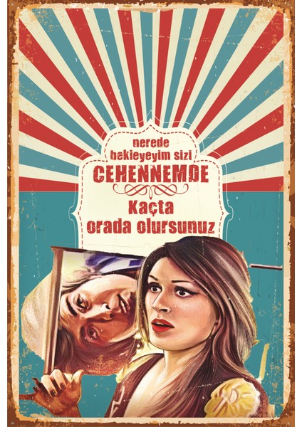 Ah Nerede Yeşilçam Retro Vintage Ahşap Poster