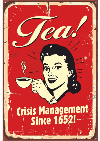 Tea Çay Retro Vintage Ahşap Poster