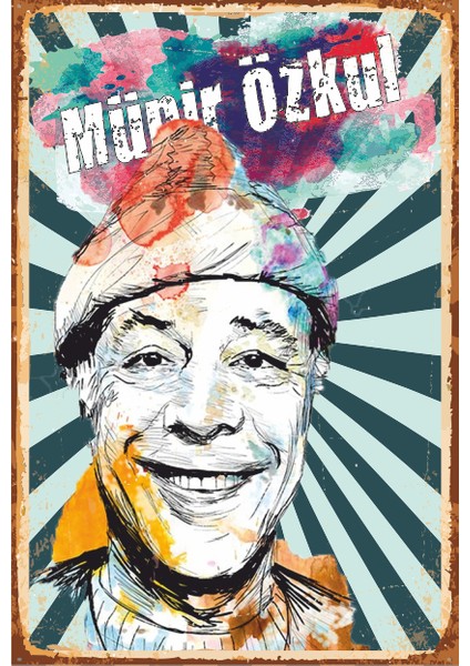 Münir Özkul Yeşilçam Retro Vintge Ahşap Poster