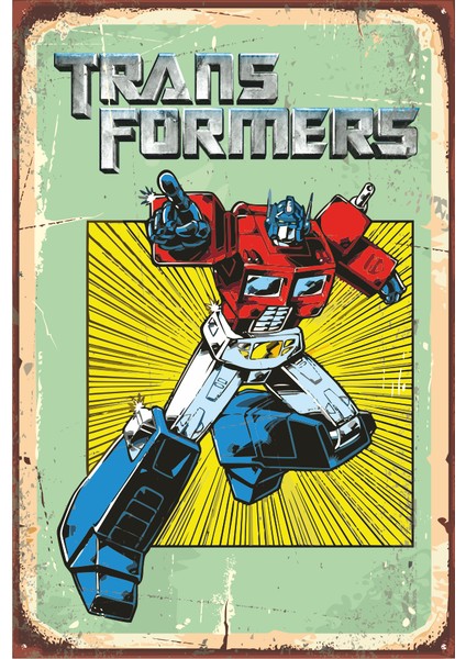 Transformers Retro Vintage Ahşap Poster