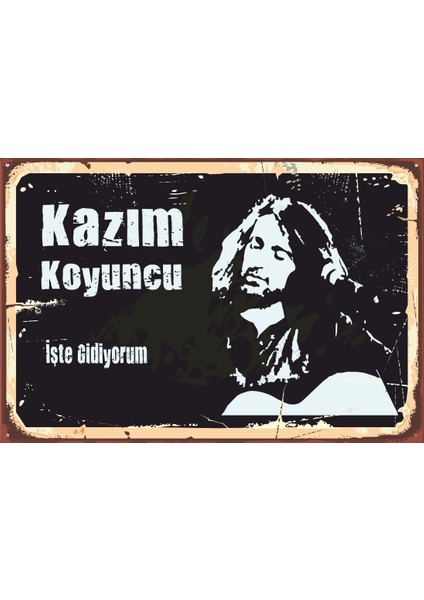 Kazım Koyuncu Retro Vintage Ahşap Poster