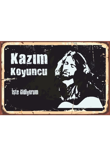 Hayat Poster Kazım Koyuncu Retro Vintage Ahşap Poster