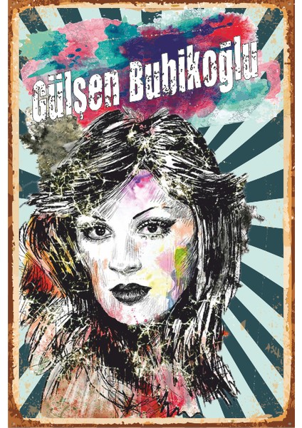 Gülşen Bubikoğlu Yeşilçam Retro Vintage Ahşap Poster