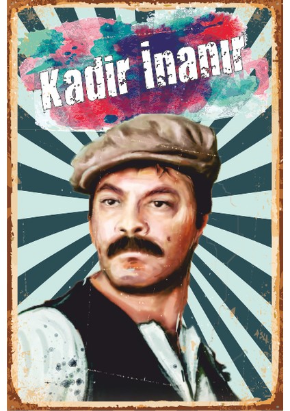 Kadir Inanır Yeşilçam Retro Vintage Ahşap Poster