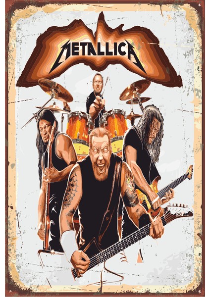 Fincanda Kahve Retro Vintage Ahşap Poster