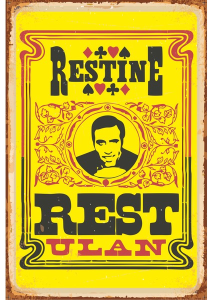 Restine Rest Ulan Kemal Sunal Yeşilçam Retro Vintage Ahşap Poster
