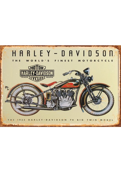 Harley Davidson Retro Vintage Ahşap Poster